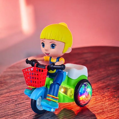 360° Rotating Stunt Tricycle for Kids with Music & Lights