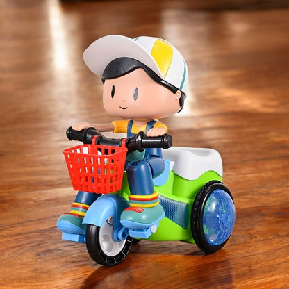 360° Rotating Stunt Tricycle for Kids with Music & Lights